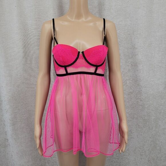 Victoria's Secret Pink and Black Chemise - Picture 2 of 12